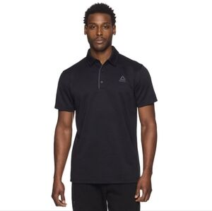 Brand New Reebok Men's Performance Black Polo Shirt. Moisture Management.